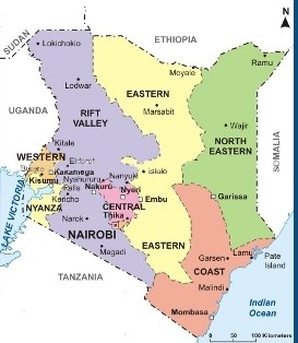 Kenya provincial map